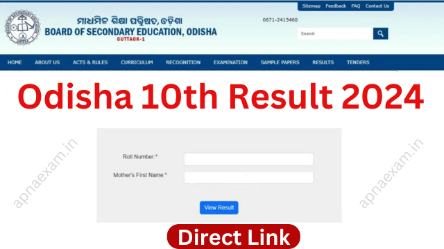 BSE Odisha 10th Result 2024