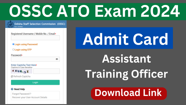 OSSC ATO Admit Card 2024