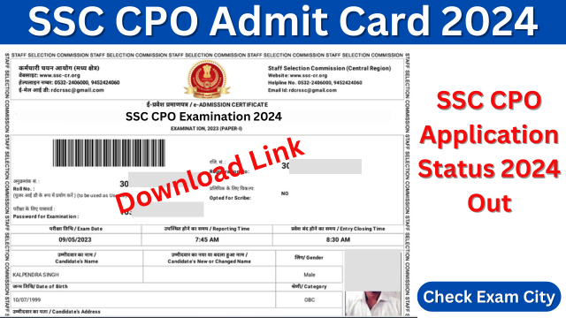 SSC CPO Admit Card 2024