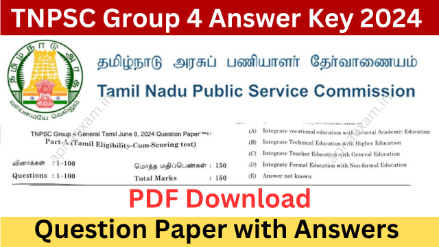 TNPSC Group 4 Answer Key 2024