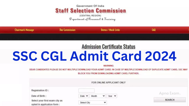 SSC CGL Admit Card 2024